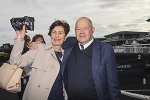 Graeme and Debbie Rogerson after Sharp N Smart's Spring Champion Stakes triumph - bradleyphotos